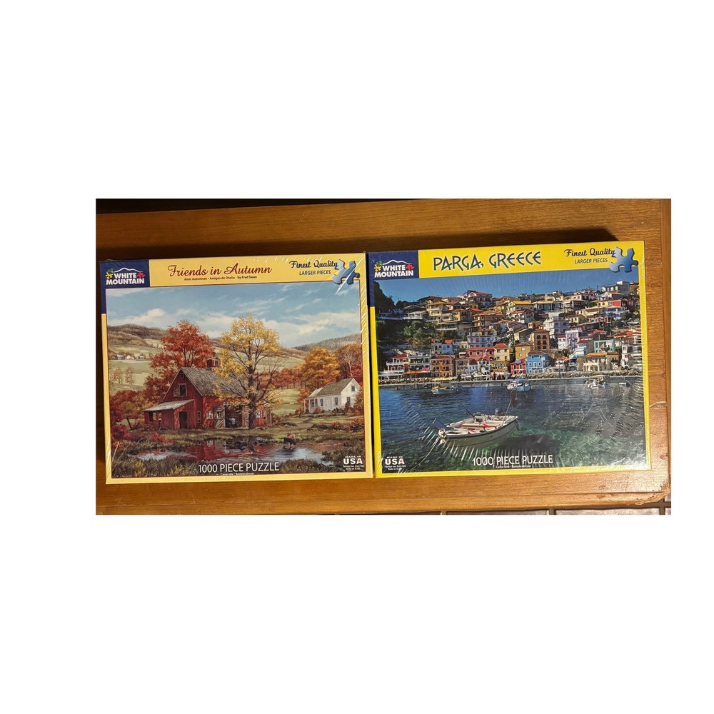 White Mountain 1000 Piece Puzzles Set Friends in Autumn & Parga Greece 189 1185